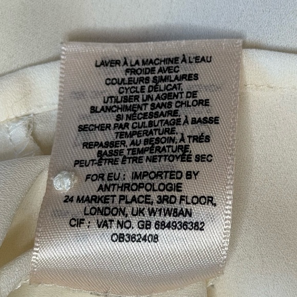 HD In Paris Ivory Cream Pleated Laser Cut Yoke Chiffon 3/4 Sleeve Top size 12 - Picture 11 of 14